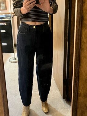 Frame Le Italien barrel jeans in dark wash denim